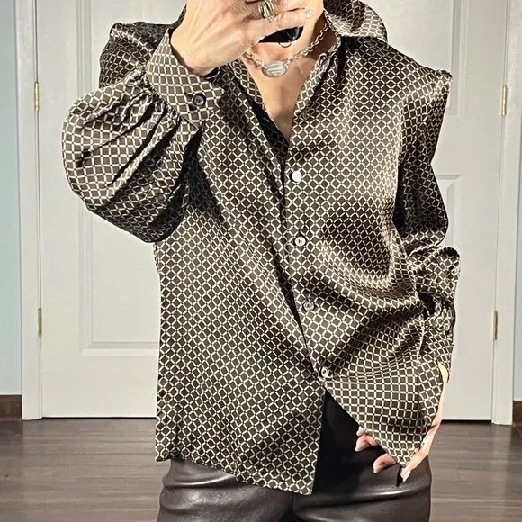 Celine Vintage 100% silk button down blouse size FR 38 - Picture 5 of 15